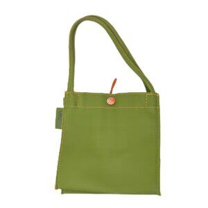 Mod Minimalist Vinyl Tote Bag Alan Stuart New York Green Structured Shoulder Bag